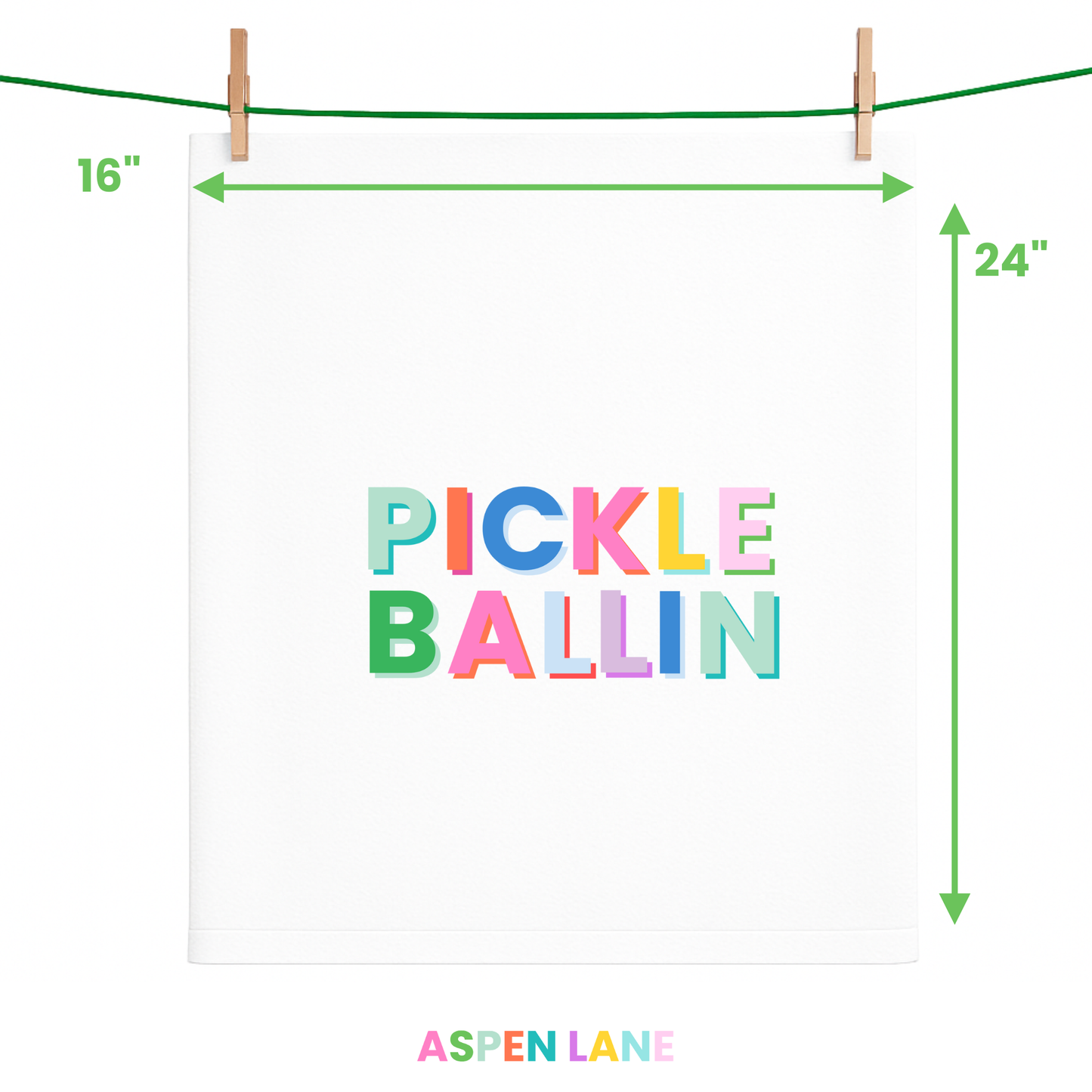 Pickle Ball (Pickle Ballin) Colorful Cute Gift Towel