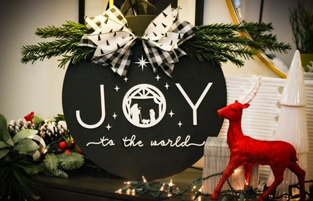 Joy Nativity Door Hanger