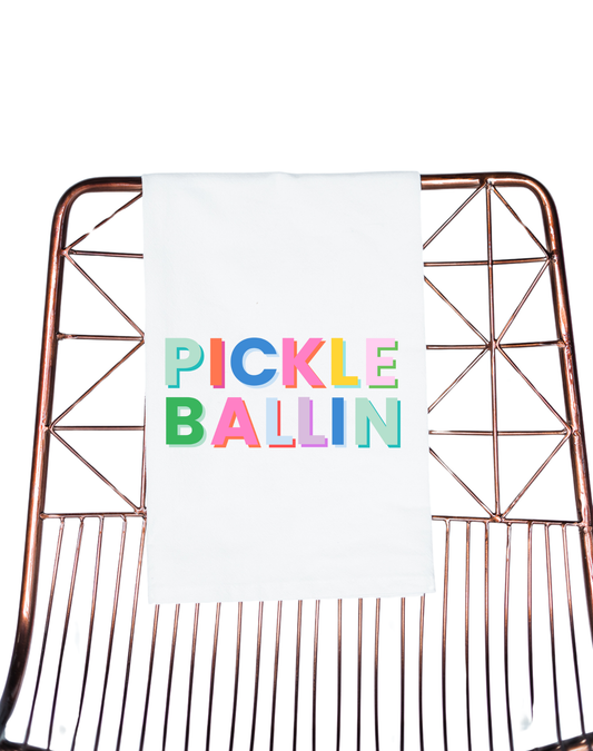 Pickle Ball (Pickle Ballin) Colorful Cute Gift Towel