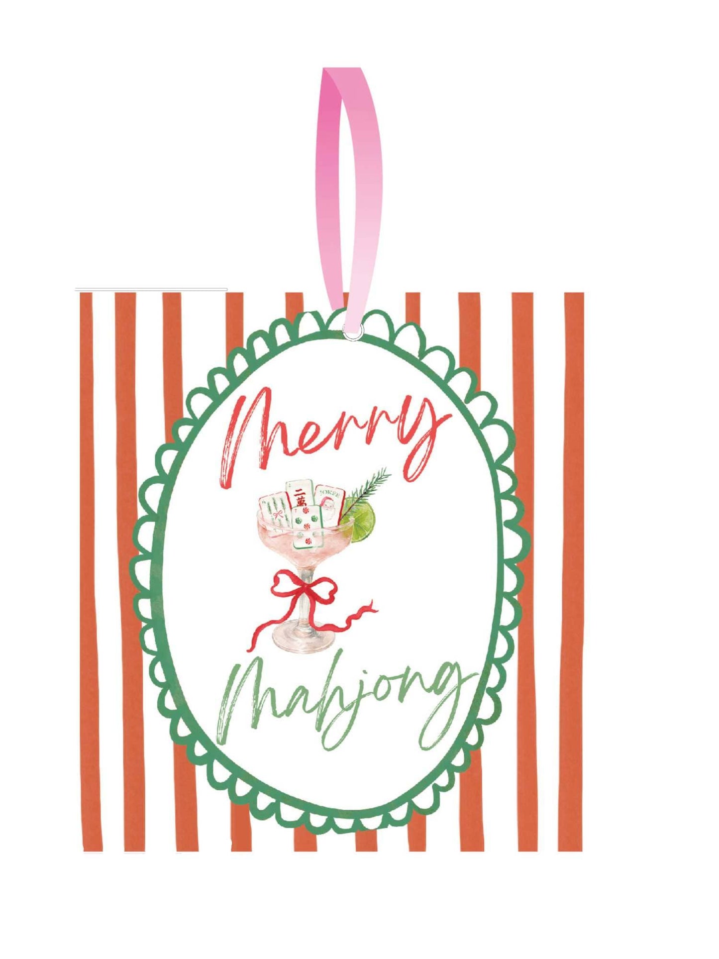 Mahjong Christmas Petite Ornament Acrylic Mahj gift, acrylic