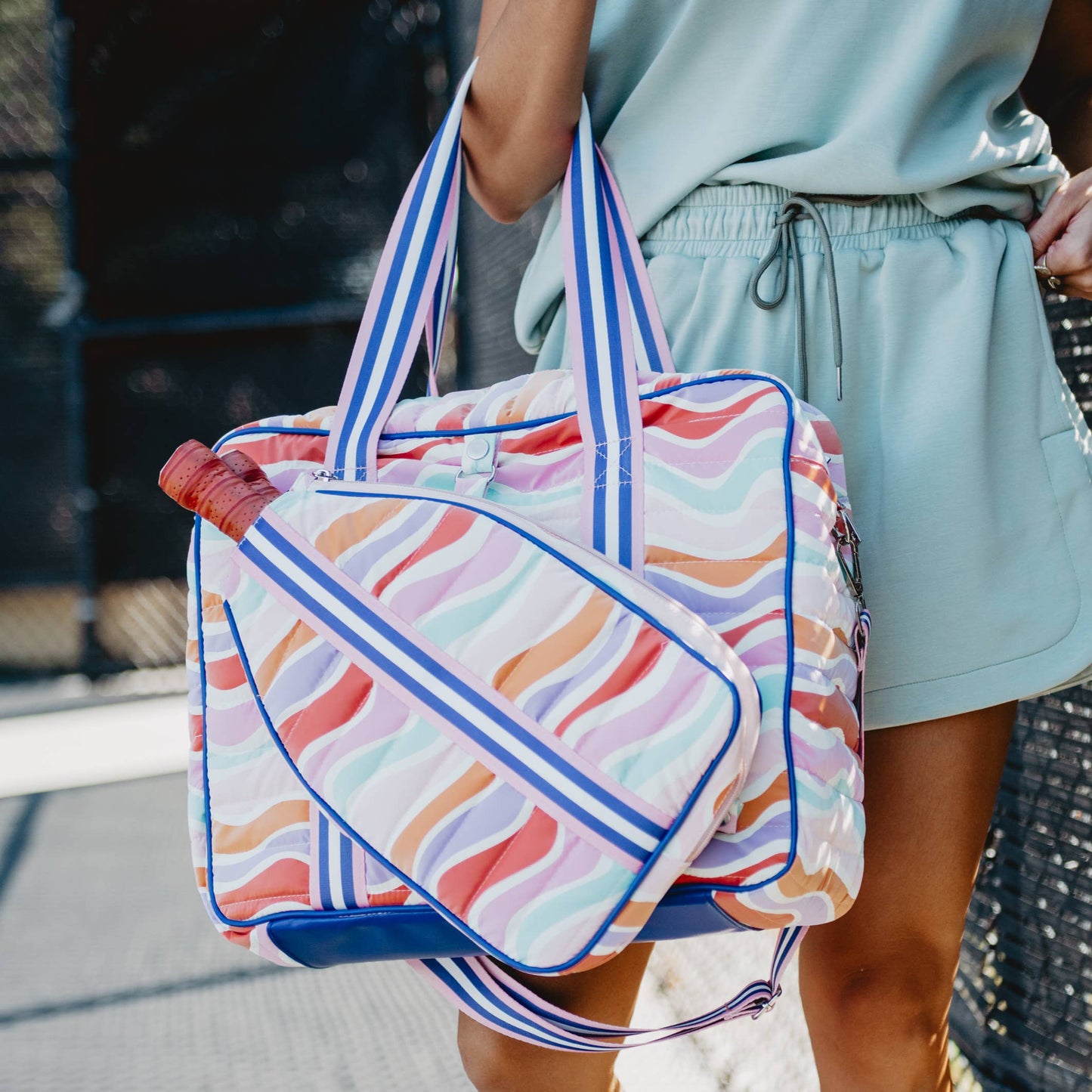 Retro Wave Colors Cute Pickleball Bag