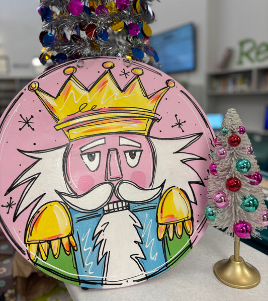 Pink Nutcracker Door Hanger