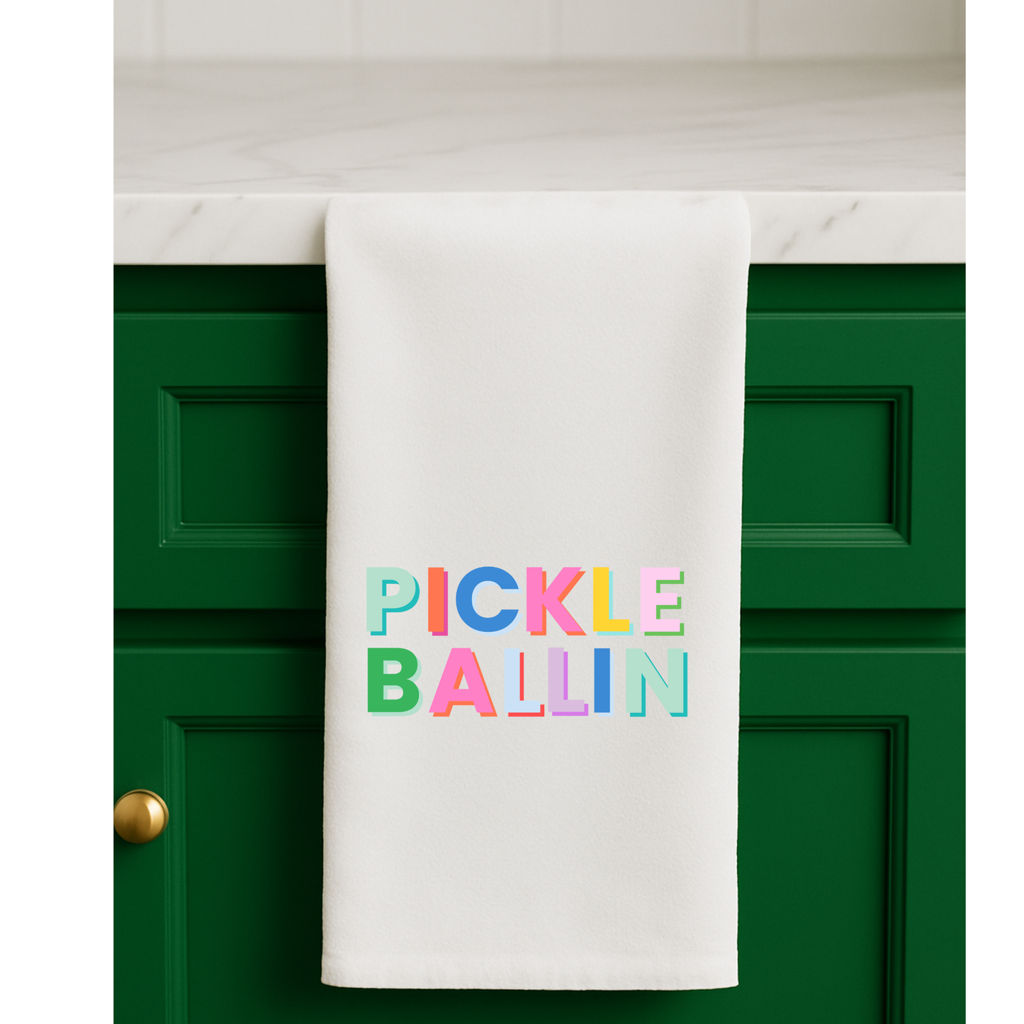 Pickle Ball (Pickle Ballin) Colorful Cute Gift Towel